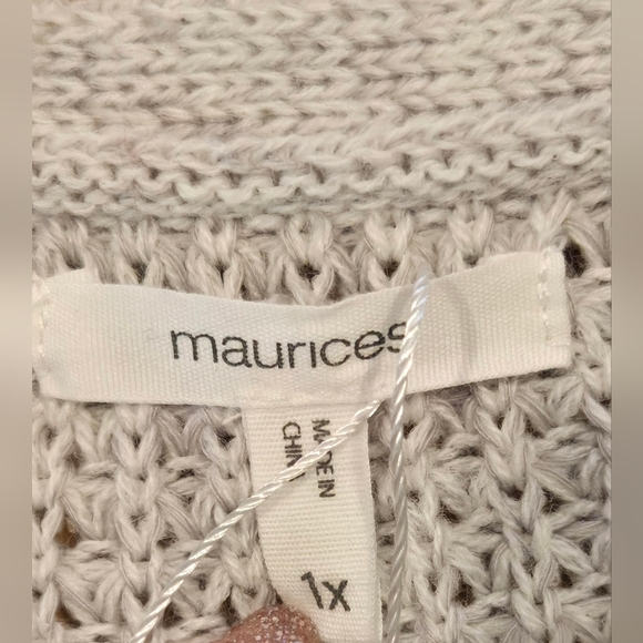 NWT Maurices Fringed Open-Front Gray Sweater - Picture 8 of 11